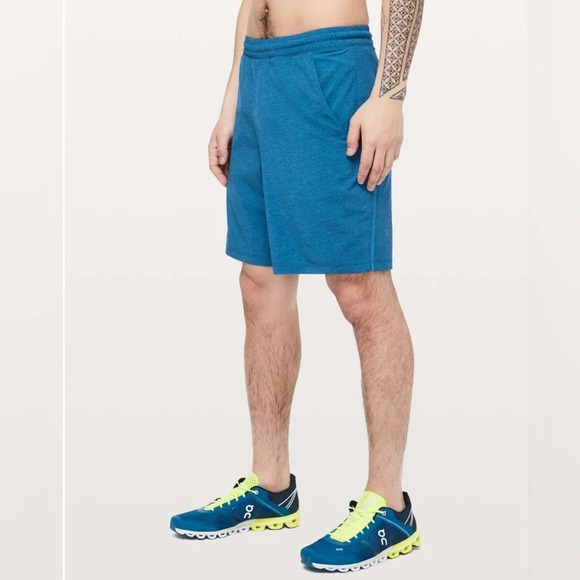 Lululemon Pace Breaker Short 9” Linerless Heathered Texture Printed Vivid Aqua - Picture 1 of 9